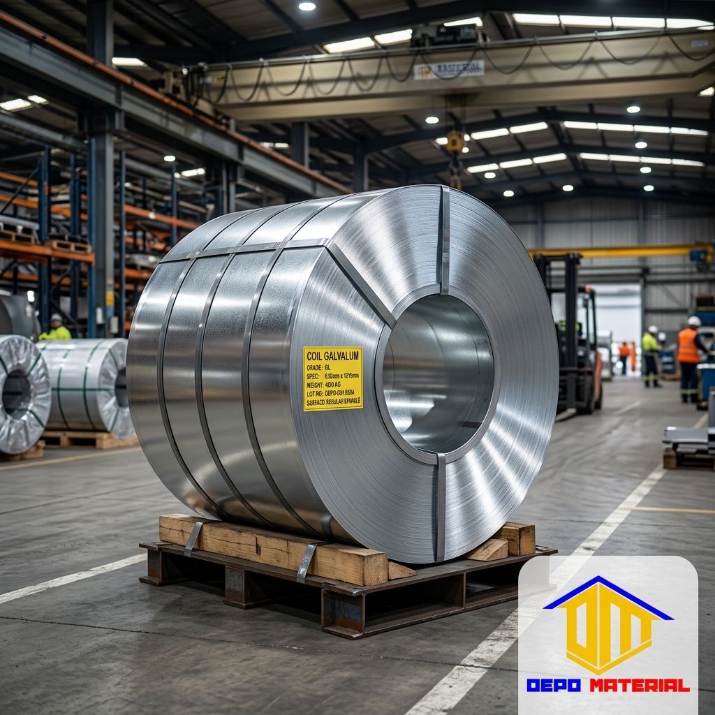 Rekomendasi Terbaik Keunggulan COIL GALVALUM Spesifikasi COIL GALVALUM 3FT (914mm) X 0,2mm AZ 50 Hanya di Depo Material