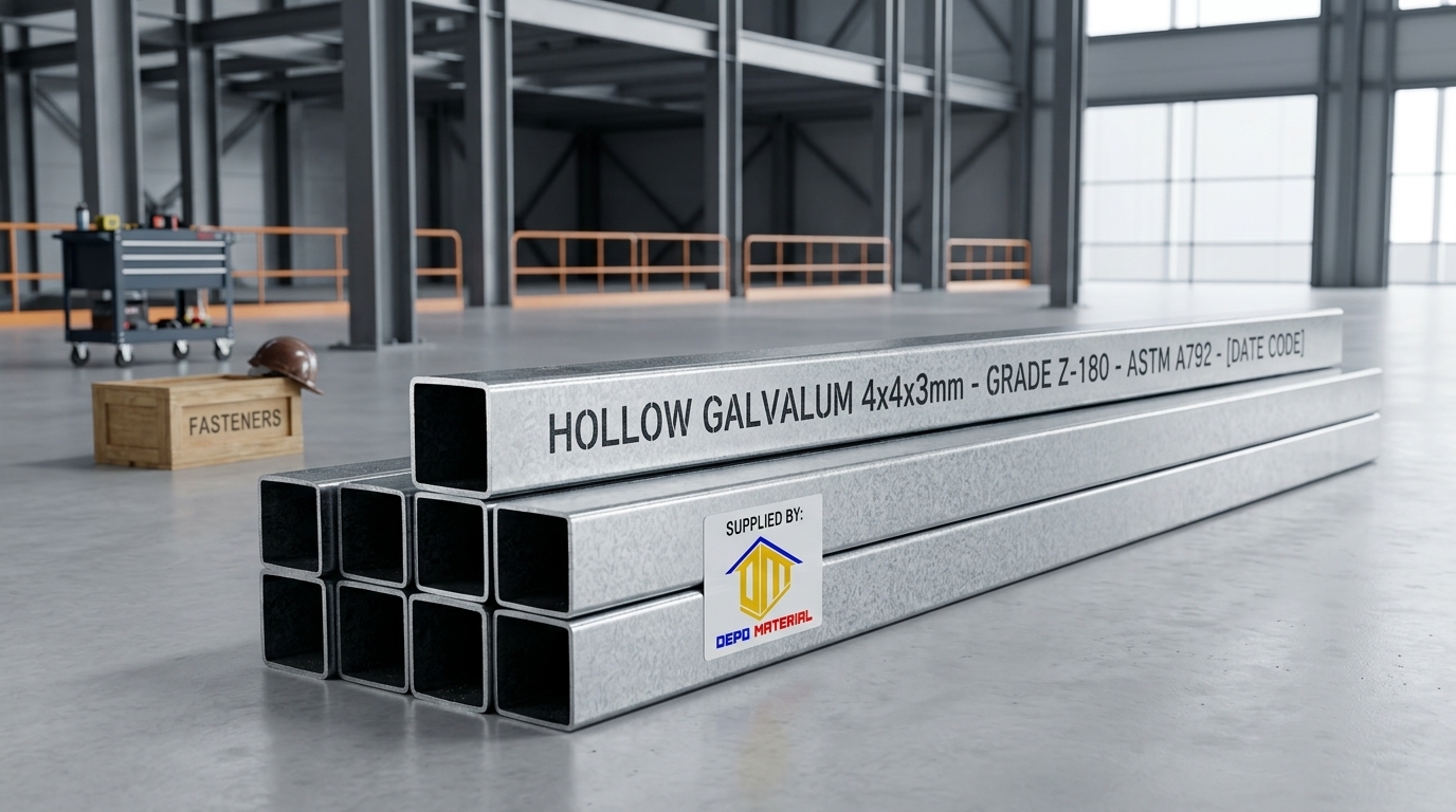 Rekomendasi Terbaik Keunggulan HOLLOW GALVALUM Spesifikasi HOLLOW GALVALUM 4x4x0,35x4mtr S (1 KG) Hanya di Depo Material