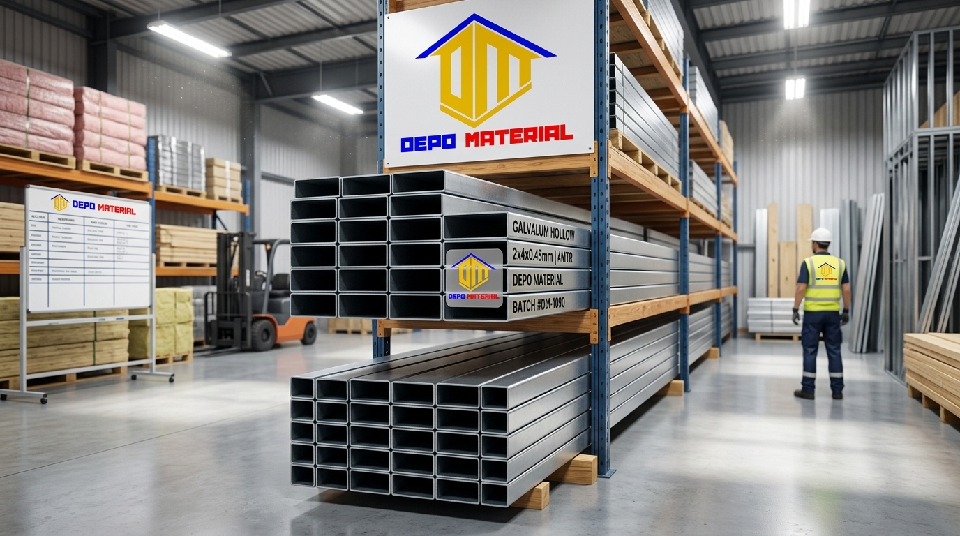Rekomendasi Terbaik Keunggulan HOLLOW GALVALUM Spesifikasi HOLLOW GALVALUM 4x4x0,35x4mtr S (1 KG) Hanya di Depo Material