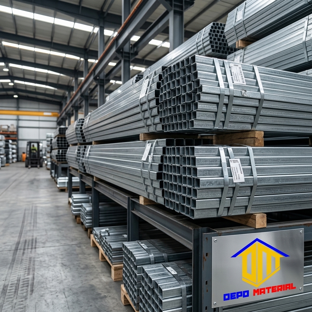 Rekomendasi Terbaik Keunggulan HOLLOW GALVANIS Spesifikasi HOLLOW GALVANIS 20x40 X1mmx6Mtr (4,8 KG) Hanya di Depo Material