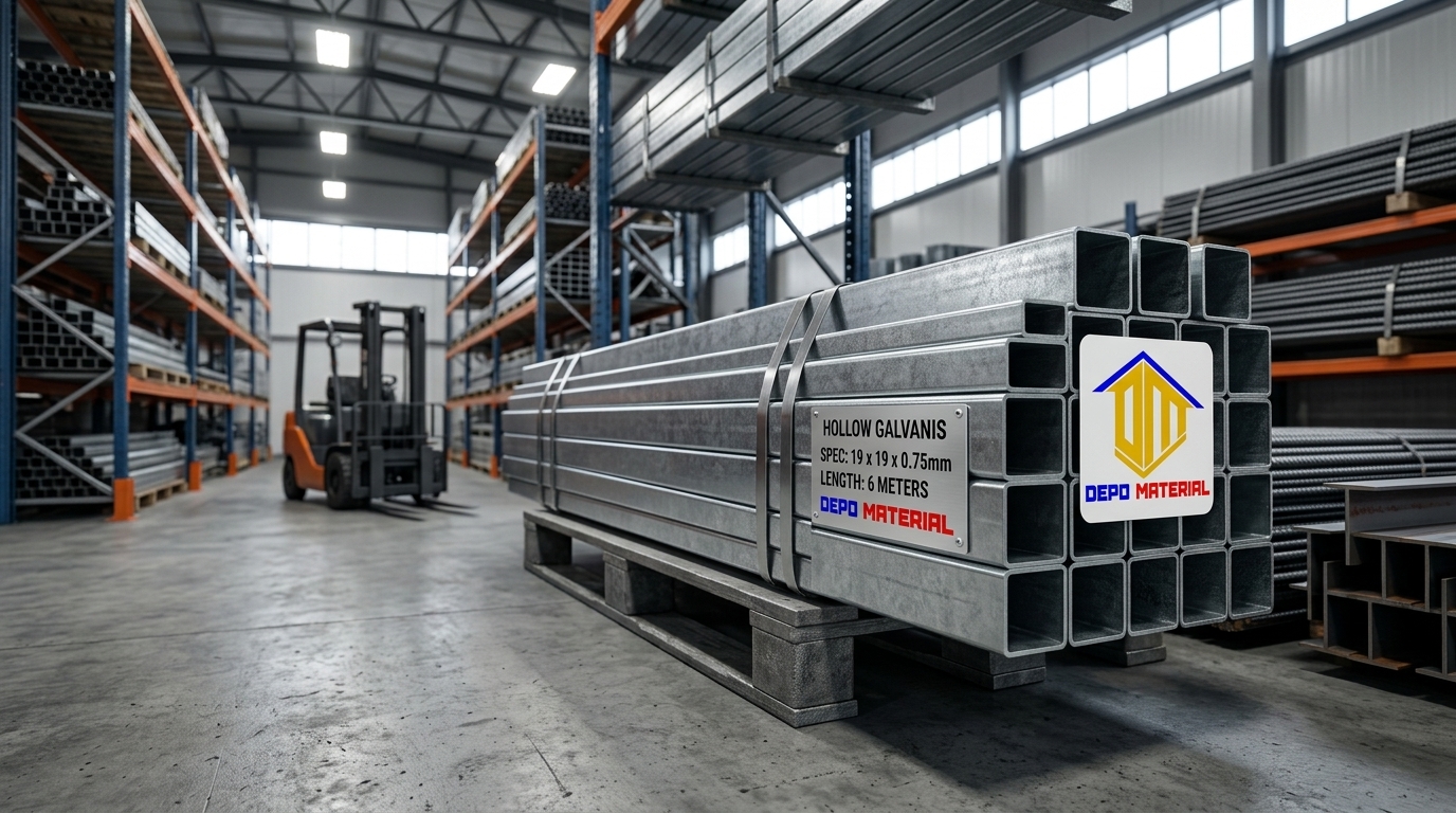 Rekomendasi Terbaik Keunggulan HOLLOW GALVANIS Spesifikasi HOLLOW GALVANIS 19x19 X0,75mmx6Mtr Hanya di Depo Material