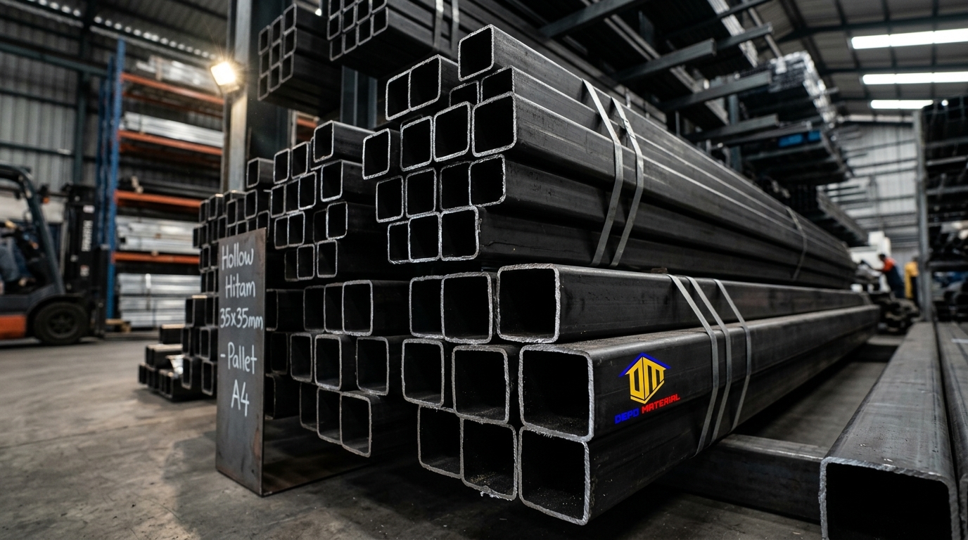 Rekomendasi Terbaik Keunggulan HOLLOW HITAM Spesifikasi HOLLOW HITAM 35 X 35 X 0,7 MM X 6 MTR (3,7 KG) Hanya di Depo Material
