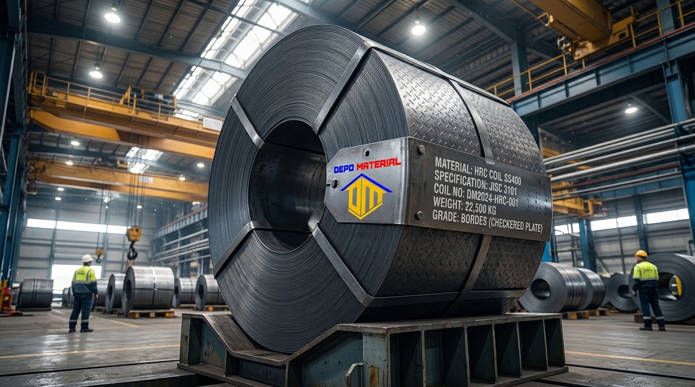 Rekomendasi Terbaik Keunggulan HRC COIL BOARDES Spesifikasi HRC COIL BORDES SS400, 1200x5,75MMxC (+-20 TON) Hanya di Depo Material