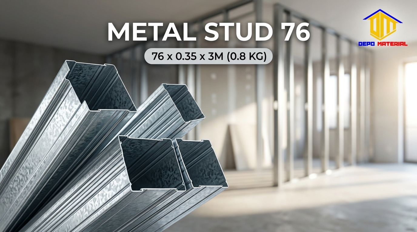 Keunggulan METAL STUD Spesifikasi 76x0,35x3mtr (0,8 KG)