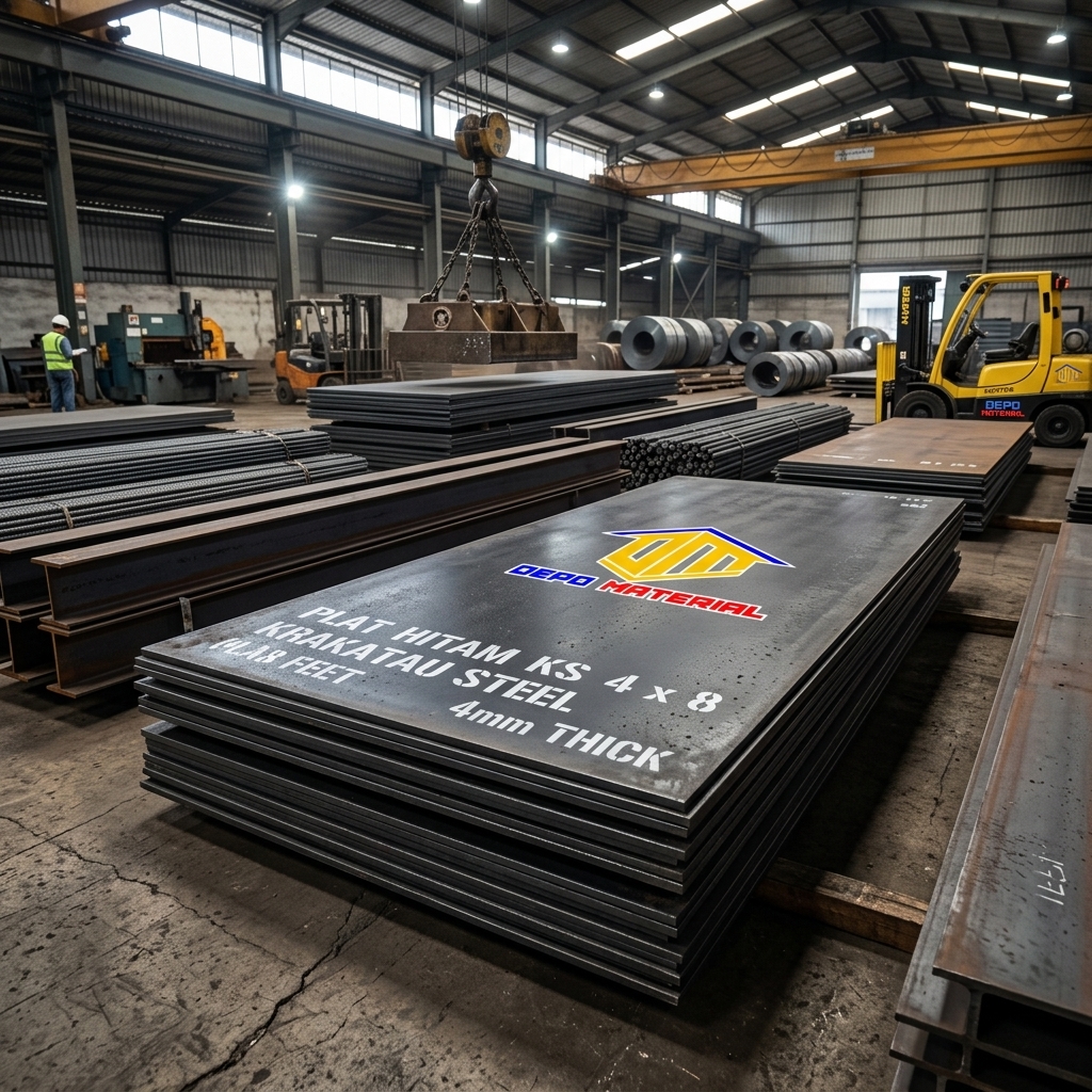 Rekomendasi Terbaik Keunggulan PLAT HITAM KS 4 X 8 Spesifikasi PLAT HITAM KS 15,7 X 4 X 8 (335 Kg) Hanya di Depo Material