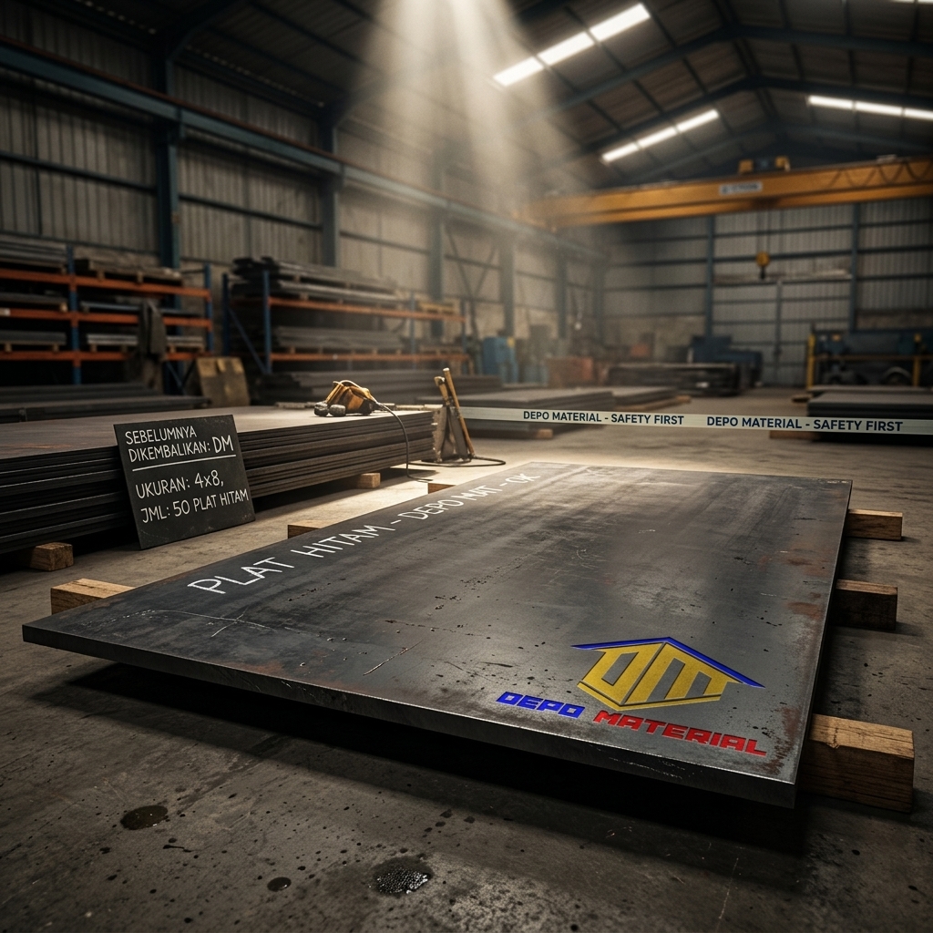 Rekomendasi Terbaik Keunggulan PLAT HITAM LBI 4X8 Spesifikasi PLAT HITAM LBI 0,8 X 4 X 8 (18 Kg) Hanya di Depo Material