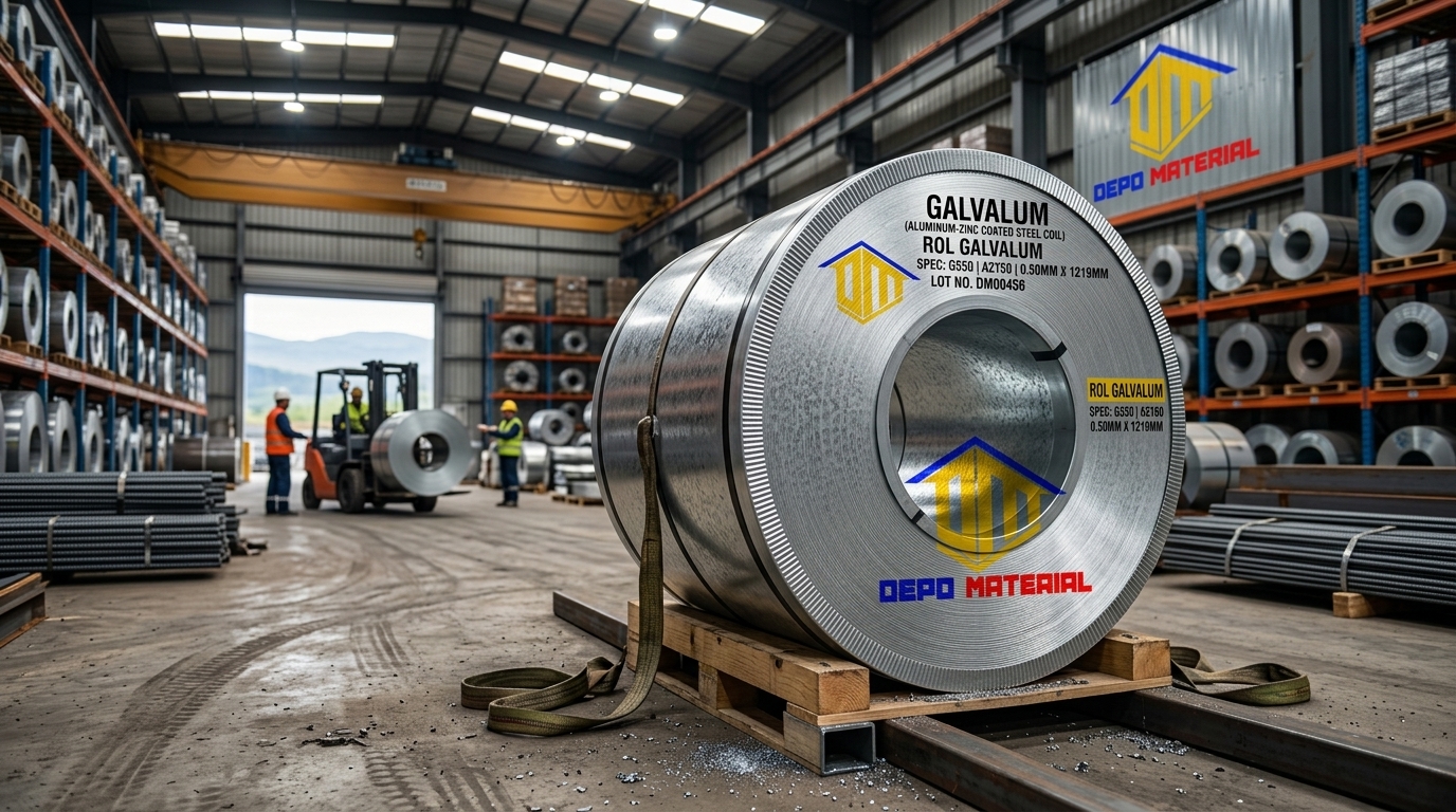 Rekomendasi Terbaik Keunggulan ROL GALVALUM Spesifikasi ROL GALVALUM 0,25x70x50mtr (43,6 KG) Hanya di Depo Material