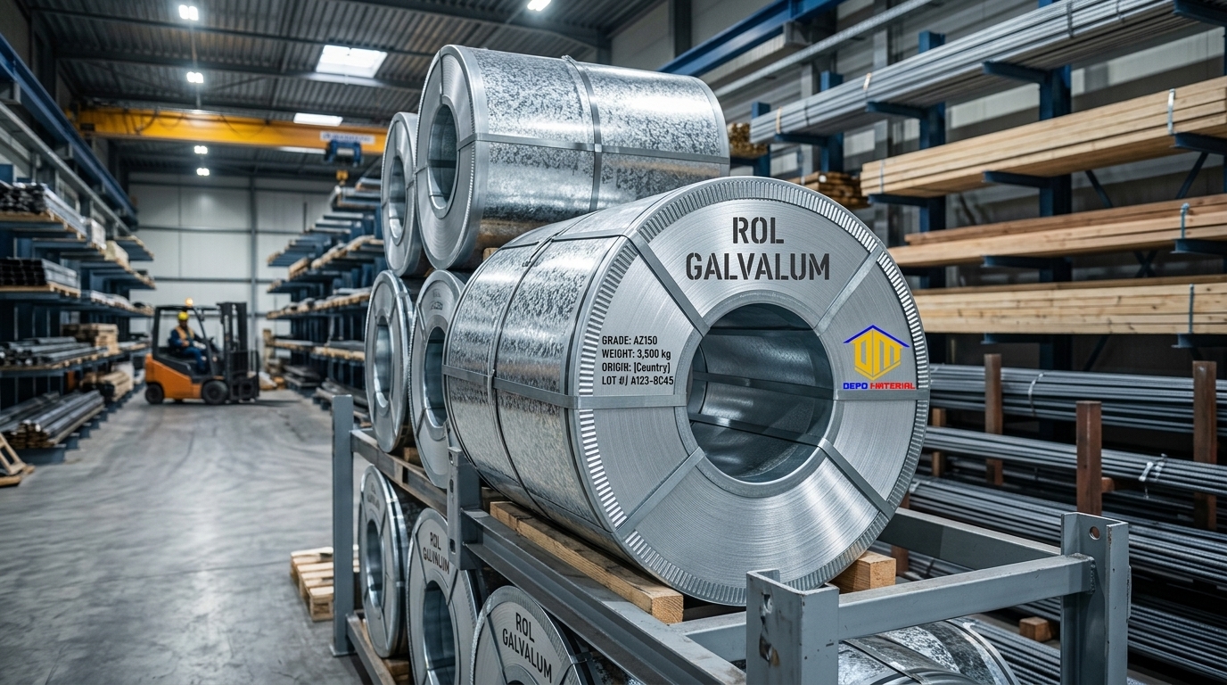 Rekomendasi Terbaik Keunggulan ROL GALVALUM Spesifikasi ROL GALVALUM 0,35x60x50mtr (64,5 KG) Hanya di Depo Material