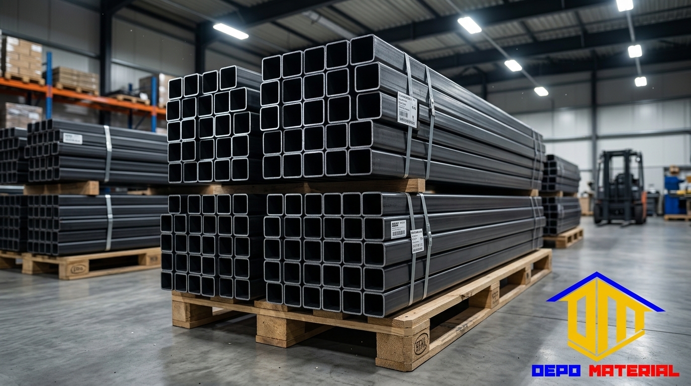 Rekomendasi Terbaik Keunggulan HOLLOW HITAM Spesifikasi HOLLOW HITAM 30 X 30 X 1 MM X 6 MTR (4,8KG) Hanya di Depo Material
